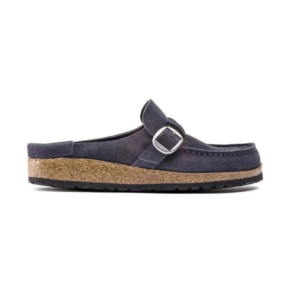 The Birkenstock Buckley Suede Leather Navy Unisex Sandal
